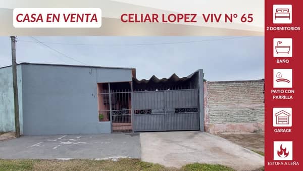 Venta / Celiar Lopez viv65 / Artigas
